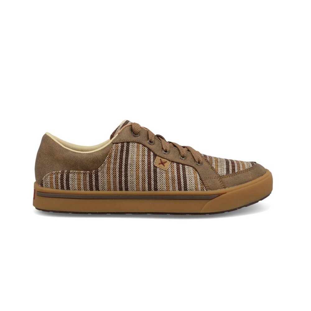 Twisted X Men's Sz. 9 Brown Striped Fabric & Leather Kicks